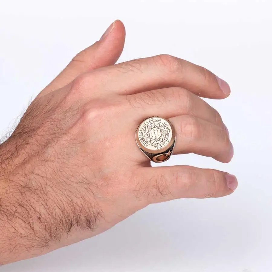 Bitions oman Coat of Arms and Suleiman Moon Star Seal Ring pour homme, haute qualité, réplique moderne, cadeau IMAStyle