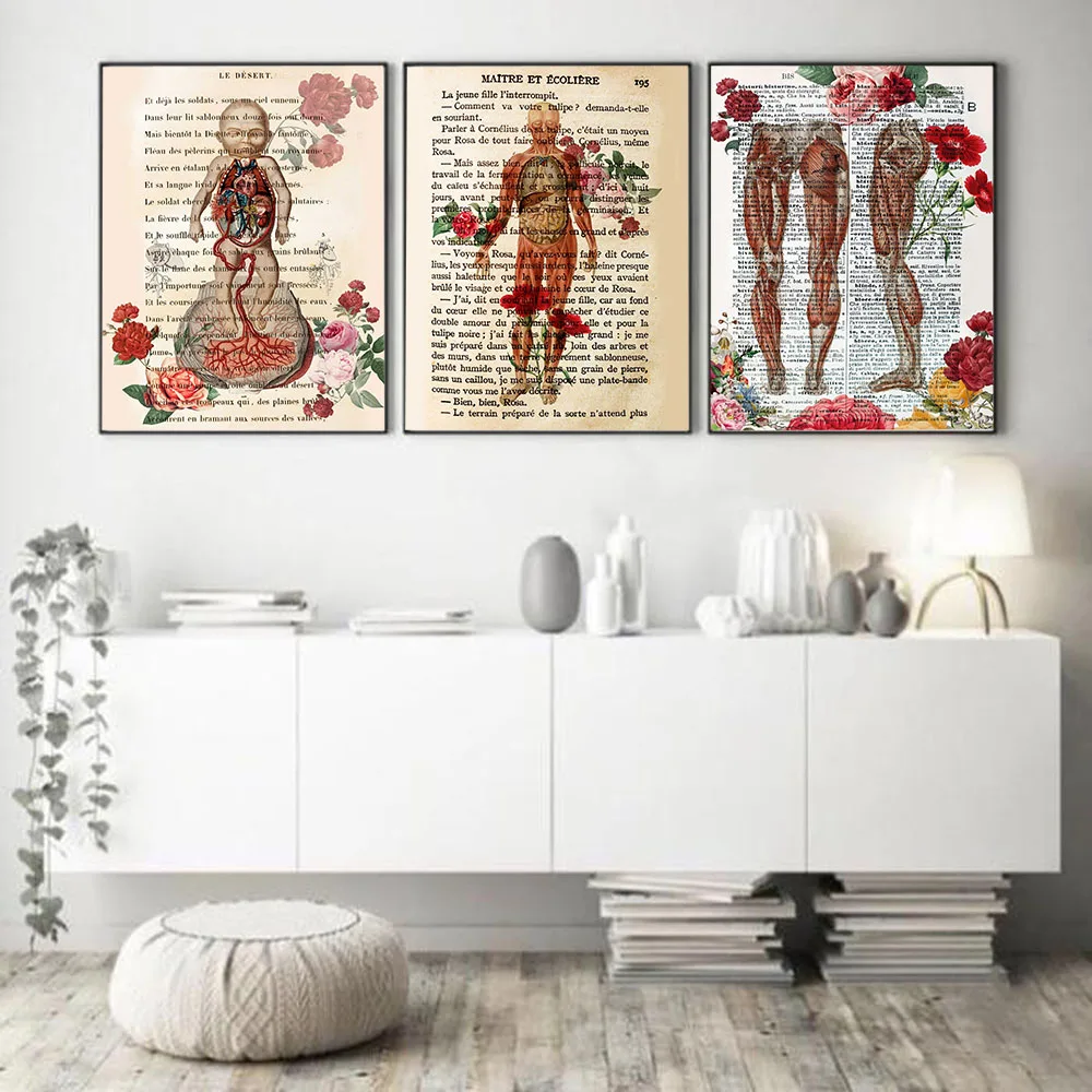 Художественный постер с анатомии человека настенная Картина на холсте