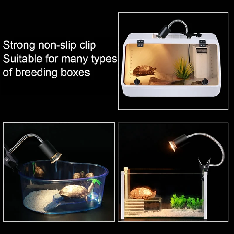 LEDGLE Pet Heat Lamp UVA UVB Reptile Turtle 25W & 50W E27 Bulb Lighting Clamp for Lizards Snakes Chameleon | Дом и сад