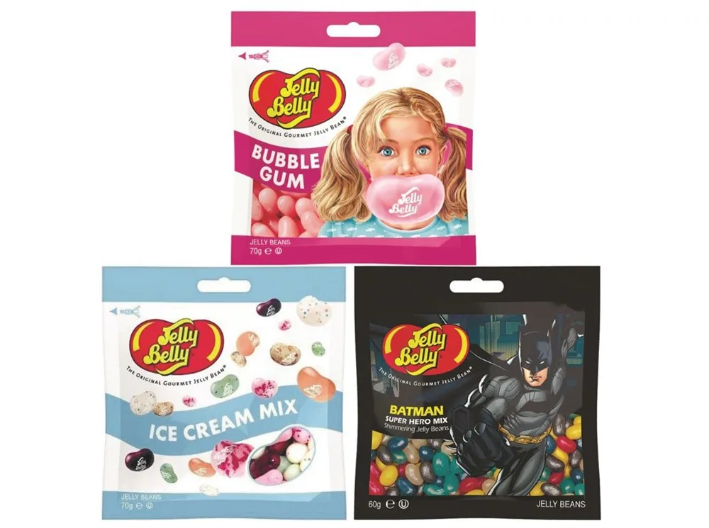 Конфеты Jelly Belly Bubble Gum 70 гр. + Ice Cream Mix Batman 60 (3 шт.) | Продукты