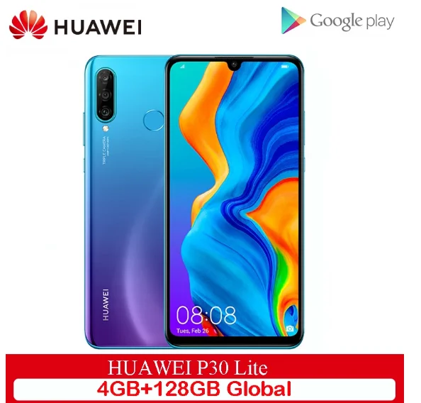 Оригинальная глобальная версия Huawei P30 Lite 4 Гб 128 мобильный телефон 6 15 дюймовый