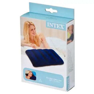 Подушка надувная INTEX 43x28x9 см синий | Спорт и развлечения