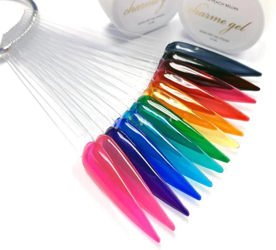 

40pcs/pack Nail Showing Shelf Color Card Fan Shape Nail Art Display Sticks Swatches False Tips Sharp Practice Manicure Tools
