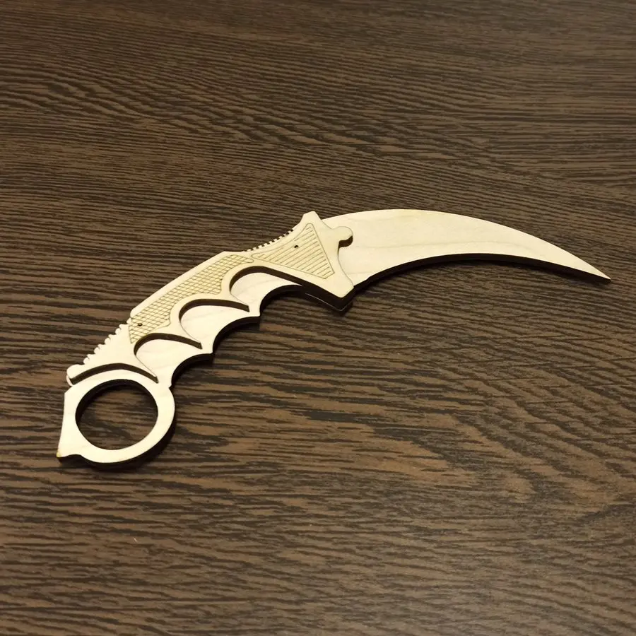 Нож karambit №3 CS:GO дерево фанера 1:1 собранная модель игрушка заготовка для