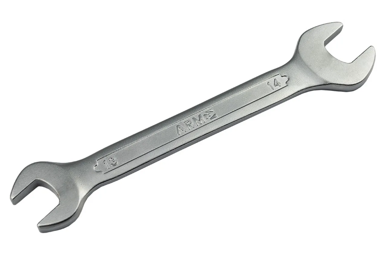КЛЮЧ гаечный РОЖКОВЫЙ двусторонний с открытым зевом ARM размерный ряд 6х7 до 30х32 |