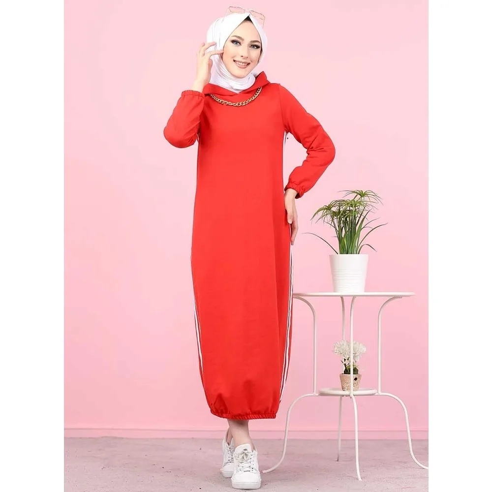 

Kadın Kapüşonlu Elbise - Kırmızı Tesettür Giyim