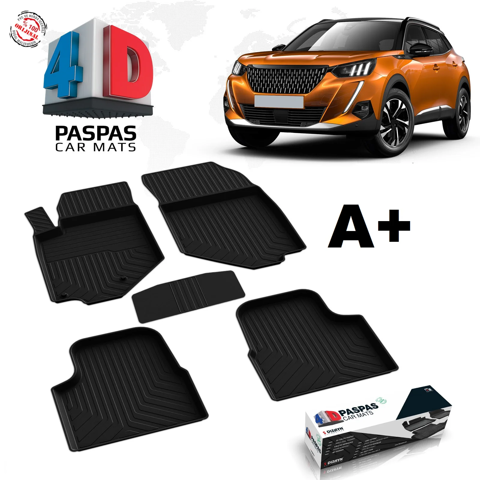 

FOR PEUGEOT 2008 CAR BRAND CUSTOM DESIGN RUBBER MAT INDOOR ACCESSORIES AND LUGGAGE POOL SLIP-RESISTANT CARPET FLOOR 2019 2020 2021 MODEL