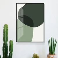 modern abstract geometric green color block canvas painting wall art pictures posters prints for bedroom home decor no frame