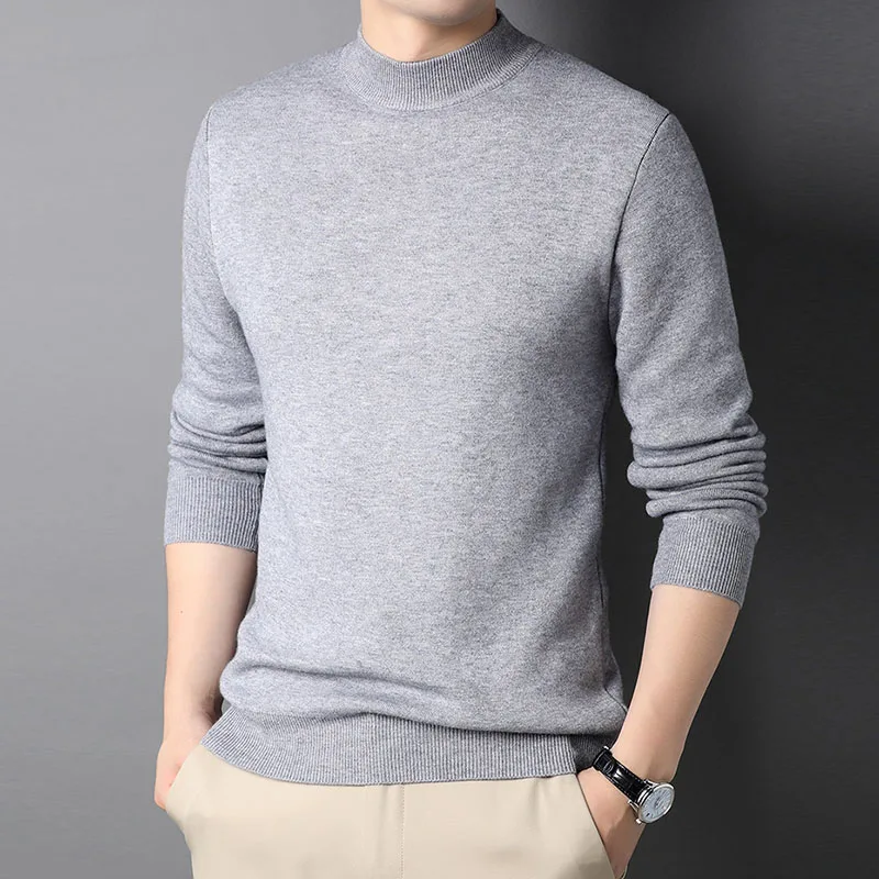 hot sale autumen winter brand men turtleneck pullover sweater fashion solid color thick and warm bottoming shirt male clothes free global shipping