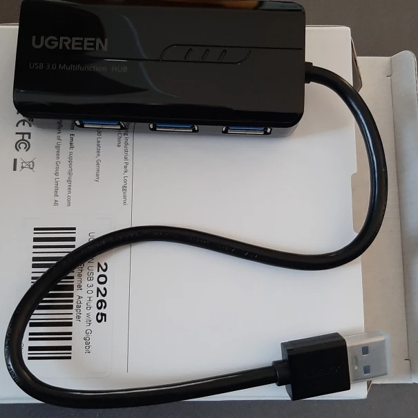 Micro USB LAN Adaptador con RJ45 3 USB Hub para TV Stick Streaming Dispositivo