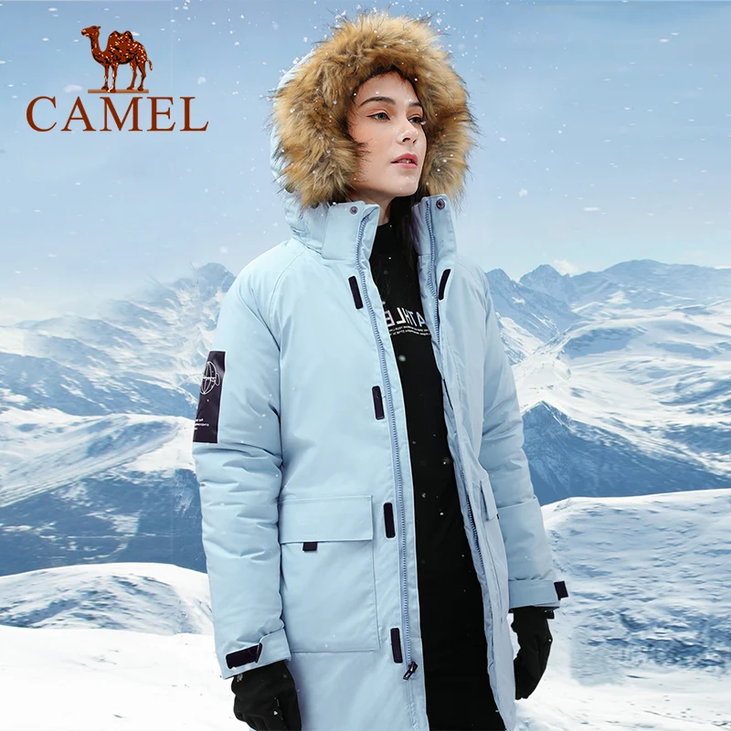 

CAMEL -25℃ Winter Warm Outdoor Jackets Men Women Plus Velvet Thickening Mid-length Waterproof Quilted Mountaineering Hiking Coat