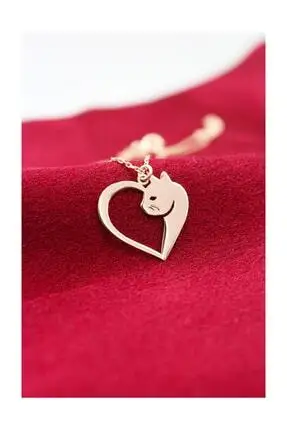 

New 925 Sterling Silver Hollow Craft Moon Pendant Chain Cute Heart Cat Animal Necklace For Women Real Silver