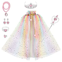 elsa and anna princess photograph cloak girls dress up accessory sequin cape for birthday and christmas party costume