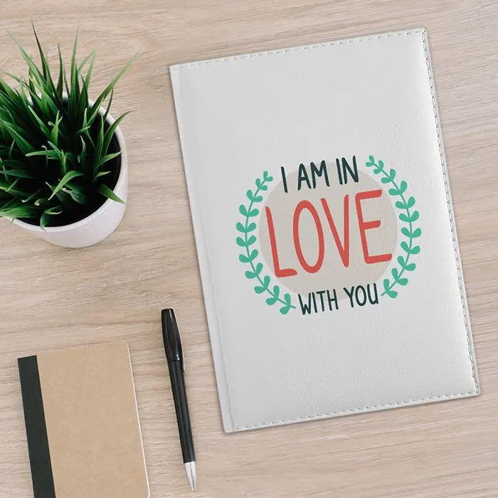 

Personalized In Love With You 2020 White Leather Organizer