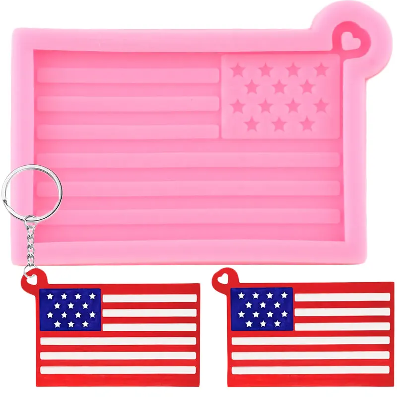 Блестящий американский флаг силиконовая форма брелок формы для эпоксидной смолы