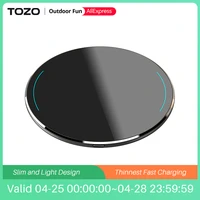 TOZO Wireless Charger Thin Aviation Aluminum Computer Numerical Control Technology Fast Charging Pad Black  NO Adapter 