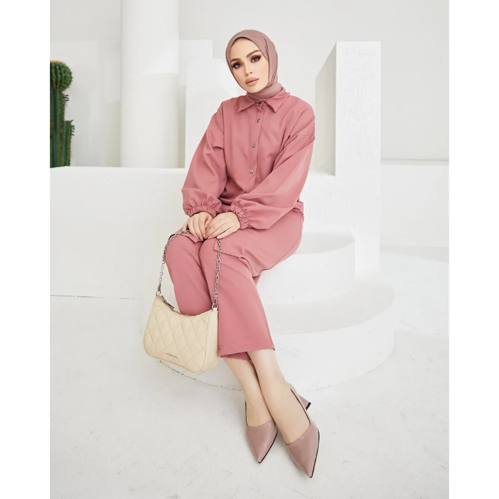 Balloon Sleeve Double Hijab Suit Trend Fashion Fast Delivery abaya muslim dress women kaftan open abaya long dress african dress