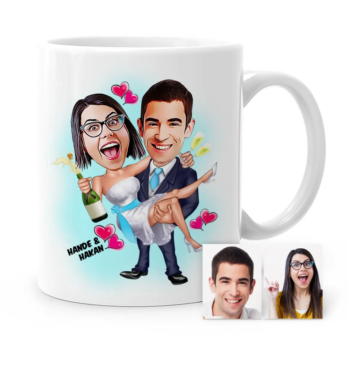 

Персонализированные женятся мультфильм белая кружка чашка-4