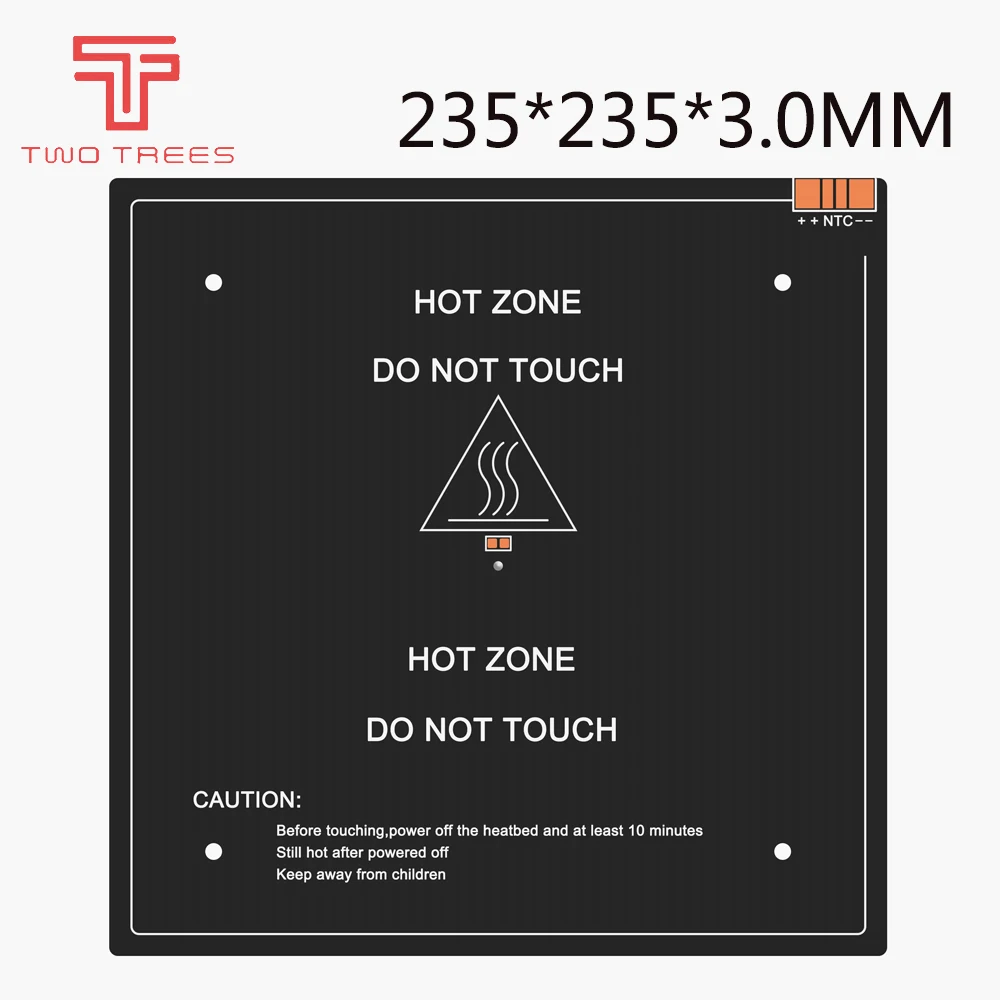 Peças da Impressora Hotbed a Cama Aquecida de Alumínio a Mais Atrasada para o Apoio da Cama Pces Preto Mk3 Quente 24v 220w 235*235*3.0mm 3d 1