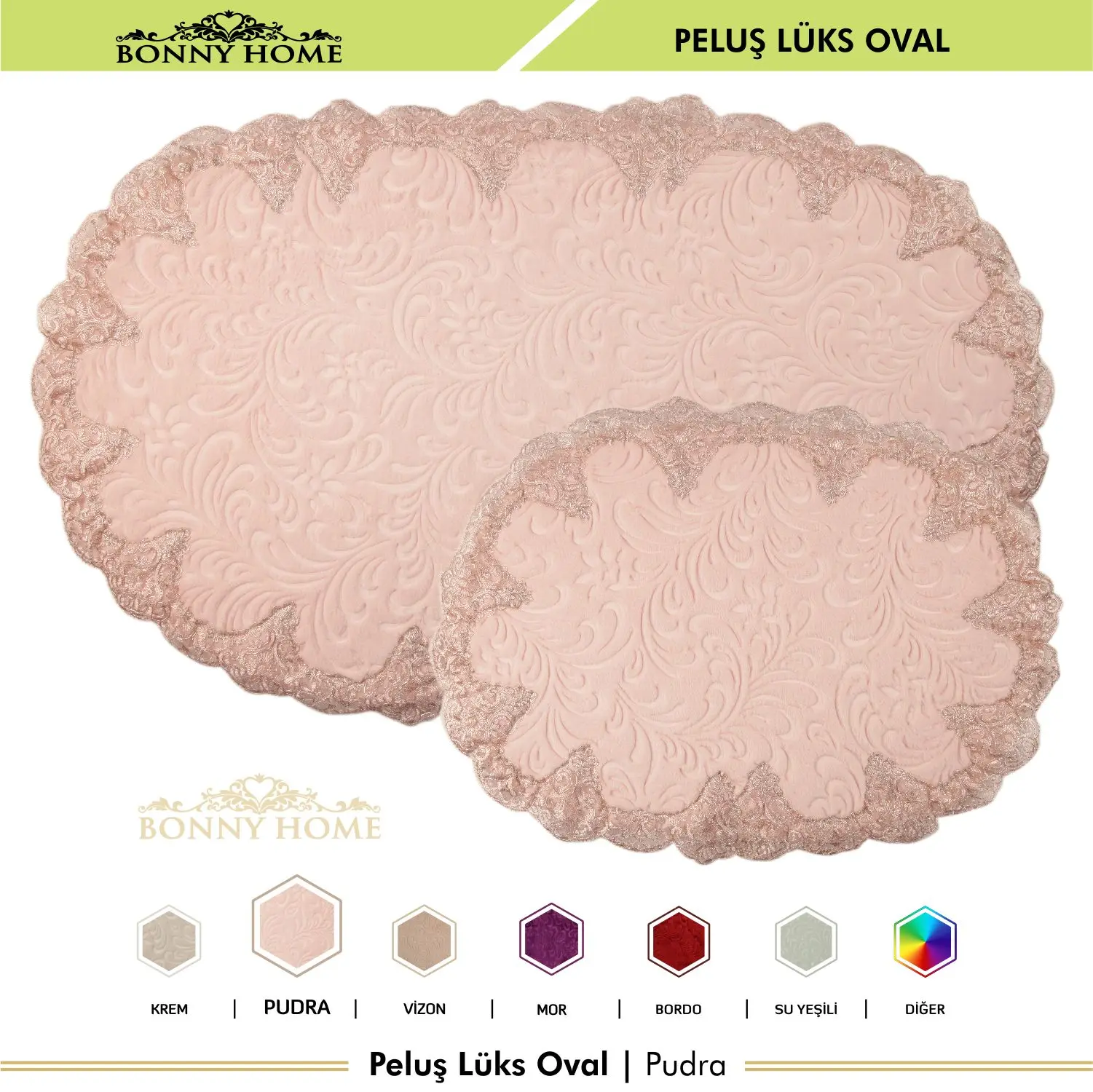 Prezzo Bonny Home Peluche Lux Ovale Rosa 2 Pezzi Tappetino Da Bagno In Pizzo Set Antiscivolo Lusso Doccia Wc Tappeto Da Bagno