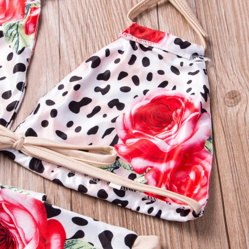 Женский купальник микро бикини с принтом сексуальный бандажная пляжная