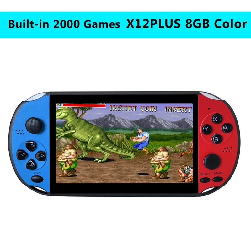 X12PLUS 8GB Color X12 5,1 дюймов портативный игровой видео плеер 8G 16G светодиодный экран Встроенный 2500/3000 игр X9 X12PLUS Ретро консолей Поддержка TF карты - Цвет: X12PLUS 8GB Color