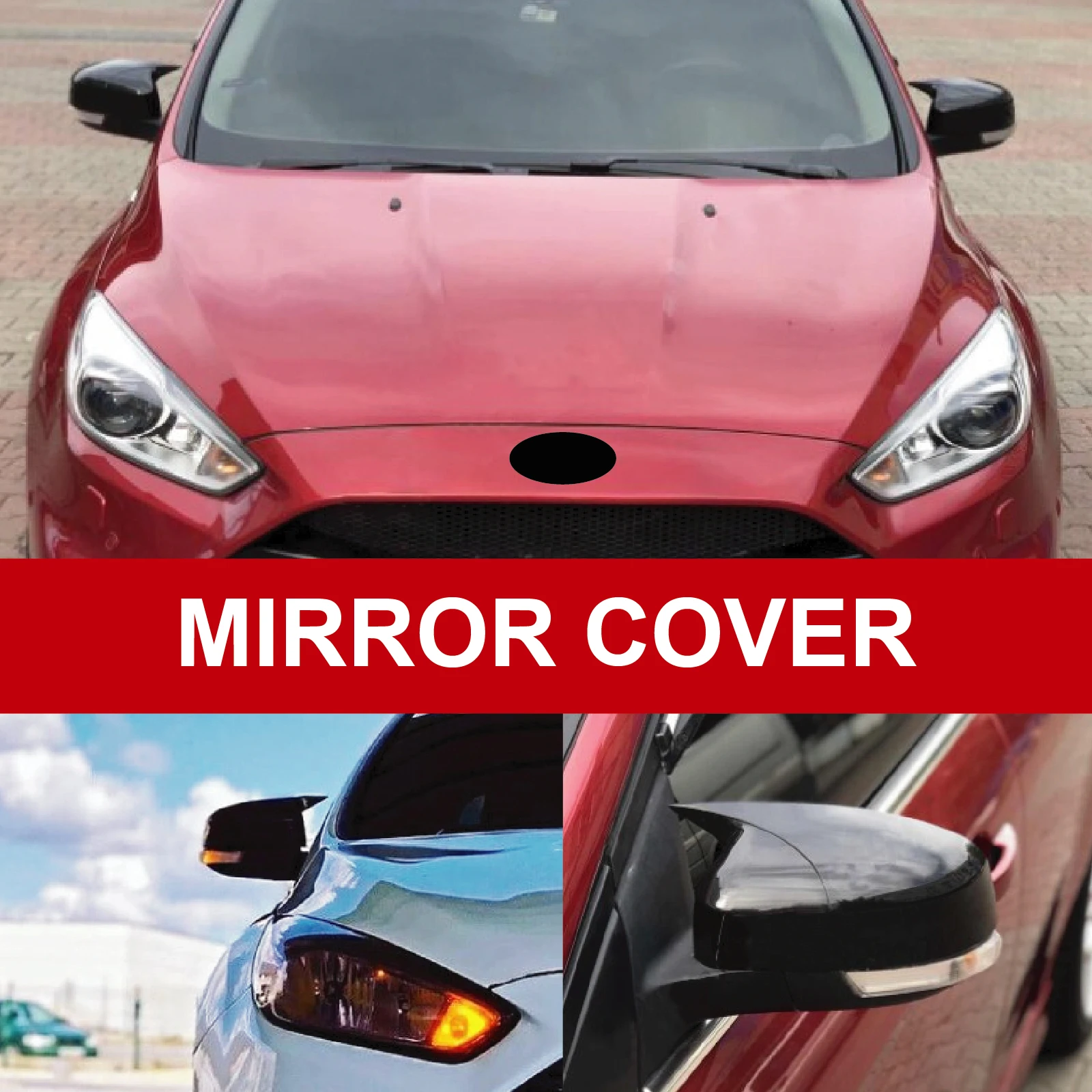 

Зеркальный чехол для Ford Focus MK3, MK3.5, аксессуар в стиле летучая мышь, глянцевый черный чехол для пианино, чехол с бэтментом, автомобильные щитки...