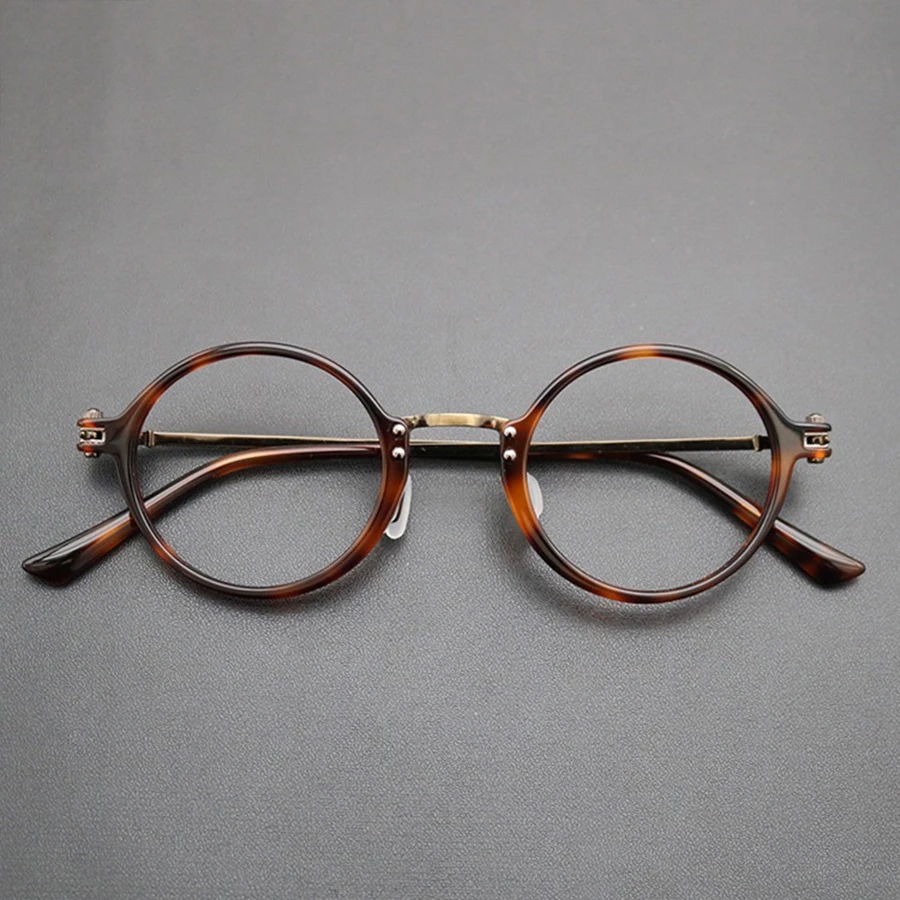 

Vazrobe Acetate Japanese Handmade Small Round Frame Glasses Frame Men's Retro Nerd Men Eyewear