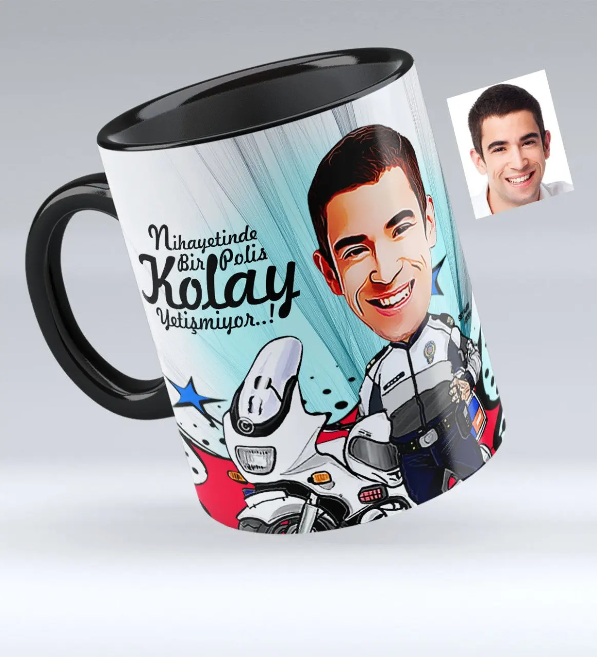 

Personalized Mr Polis Caricature Of Black Mug cup-7