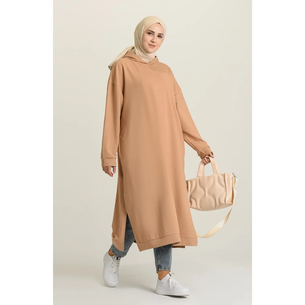 Plus Size Hooded Sport Tunic With Pocket Long Sleeve Trend Fast Delivery abaya muslim dress women kaftan open abaya long dress a