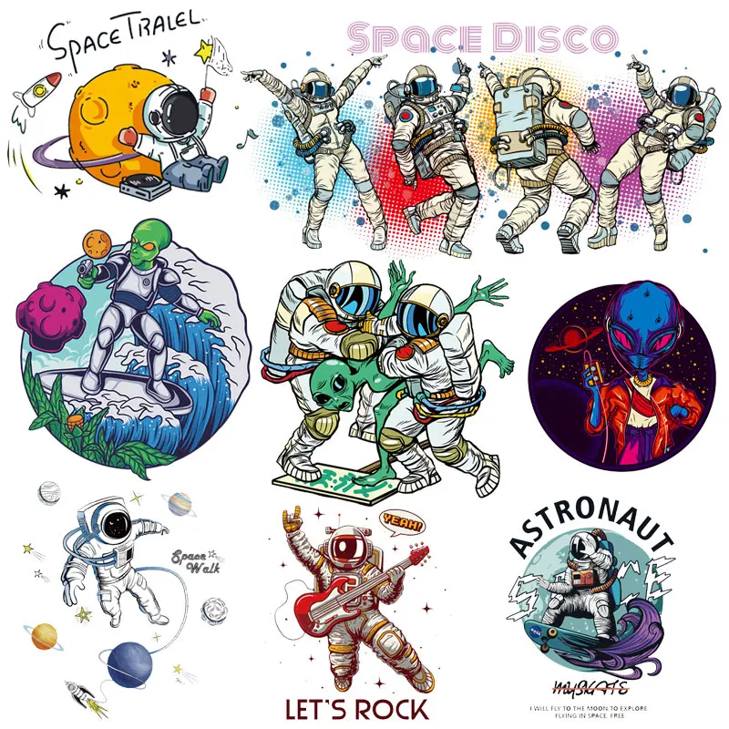 Термо-наклейка для путешествий планет астронавт инопланетянин теплопередача