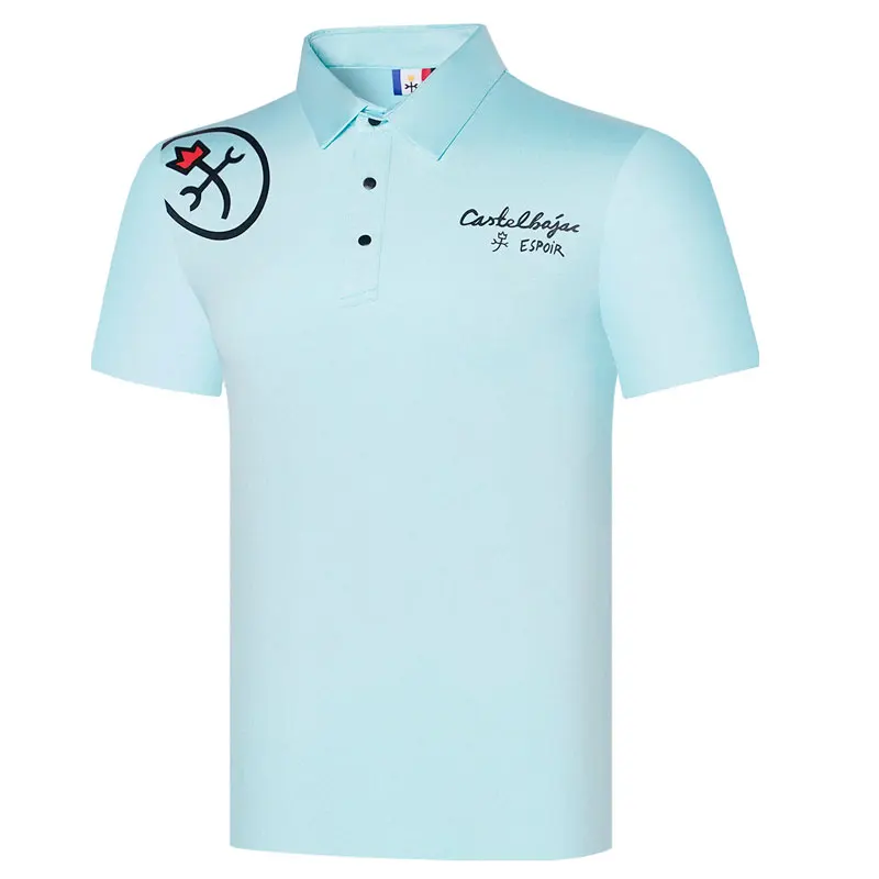 

Spring and Summe Men Clothing New Short Sleeves Golf T-Shirt Black or White Color Quick-Drying Outdoor Leisure Sport Shirt