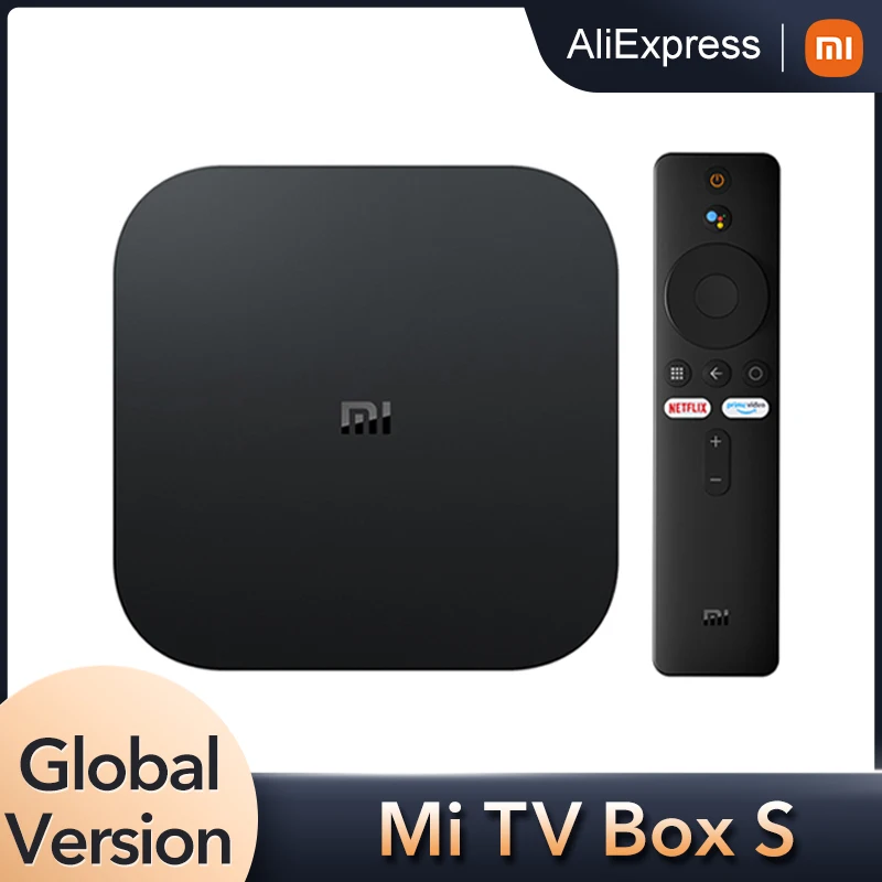  ТВ-приставка Xiaomi Mi TV Box S, Android 8,1, 4K, HDR, 2 ГБ, 8 ГБ, Wi-Fi, BT4.2, Google Cast, Netflix, Смарт ТВ-приставка, медиаплеер 