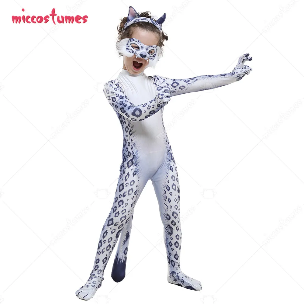 Домашний Детский милый Костюм снежного леопарда животное Zentai костюм для