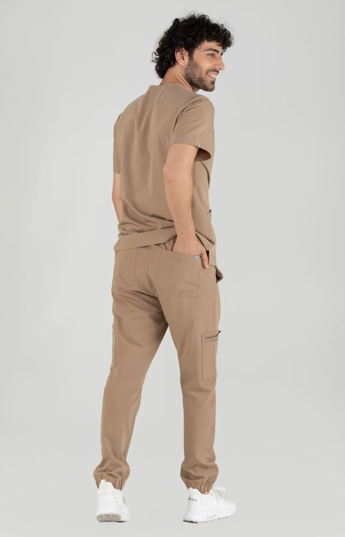 

Men's scrubs pants beige gray Doctor Nurse apron Vita Uniform medical jersey pants New Generation comfort Jogger Piu Vita