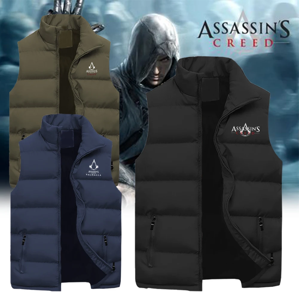 

Assassin's Creed Winter Men Vest Coat Ultralight Sleeveless Puffer Vest Jacket Fashion Stand Collar Windproof