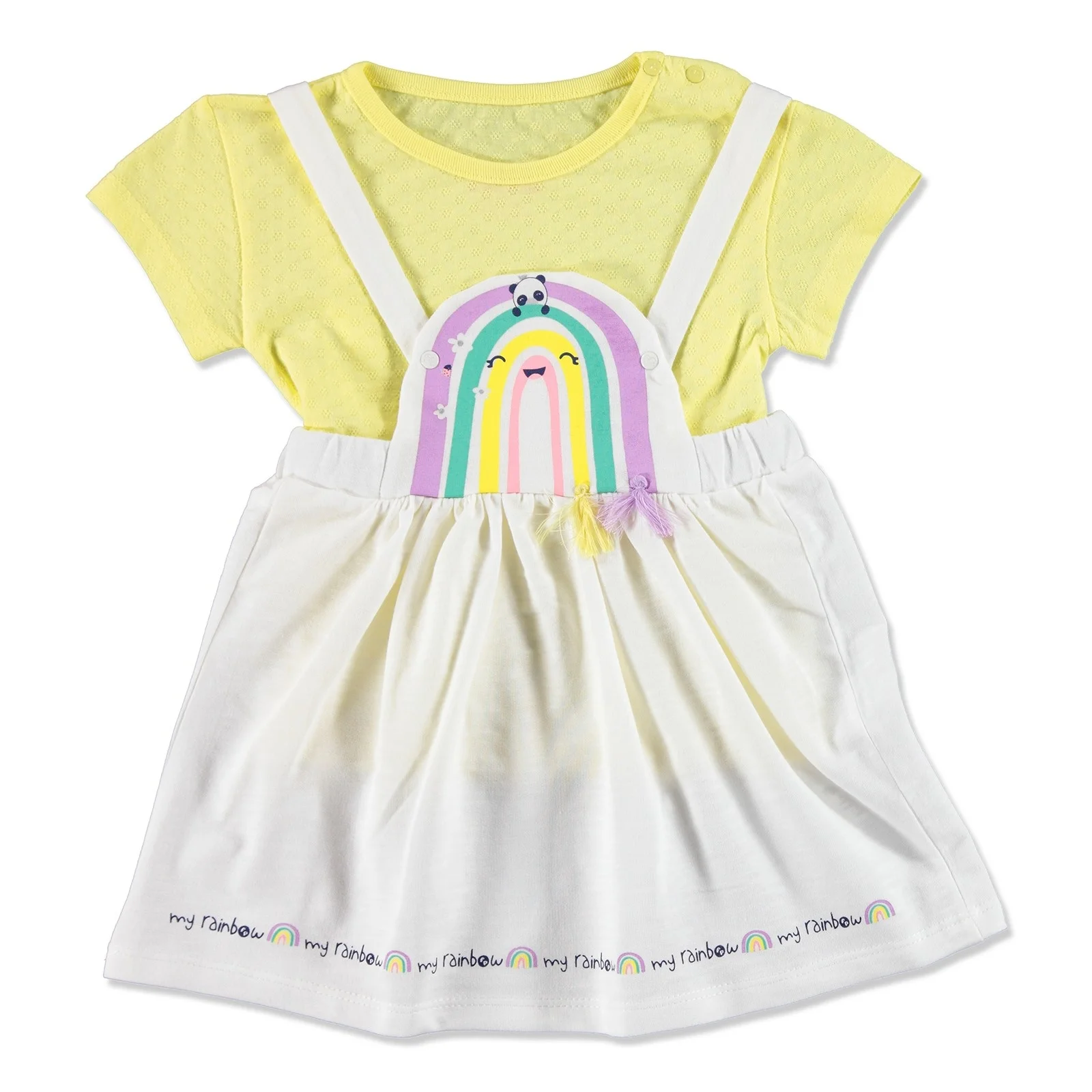 Ebebek Fisher Price/Летний комбинезон с радугой для маленьких девочек комплект футболкой