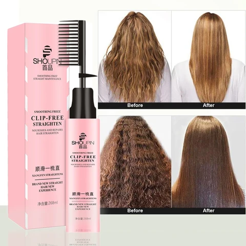 Крем для выпрямления волос, смягчитель, Женский смягчитель волос, крем для мытья и прямых волос, домашний Гладкий выпрямитель, постоянный Стайлинг - изображение