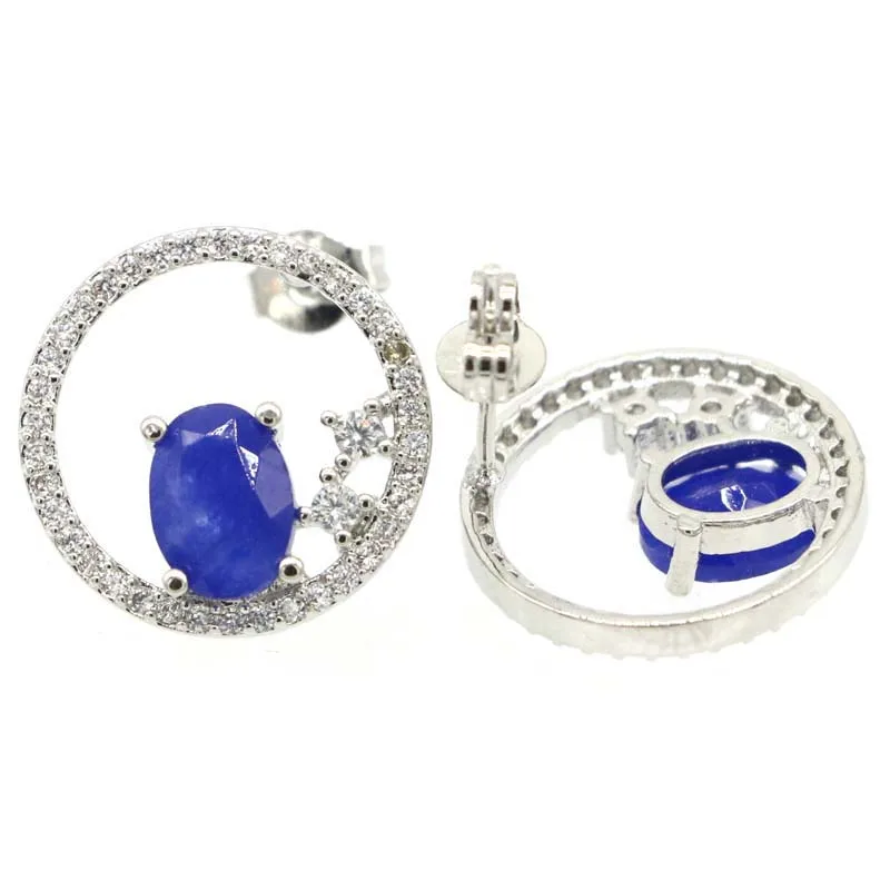 12x12 мм Прекрасный Круглый создан настоящий синий сапфир розовый морганитом CZ