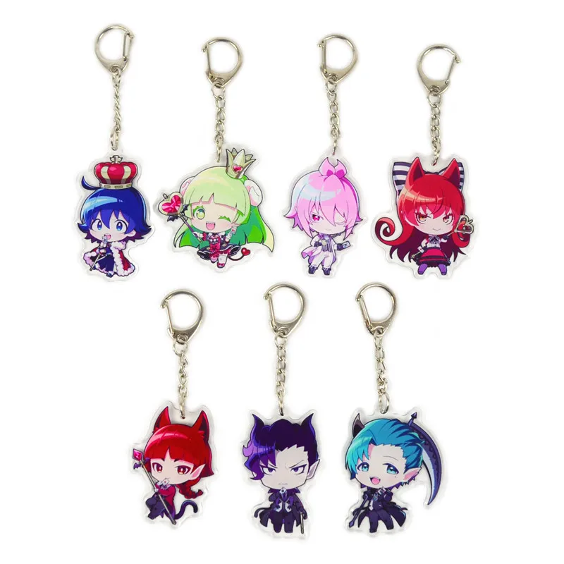 

Keychain 1pcs Anime Key Ring Mairimashita! Iruma-kun Acrylic Animation Game Peripheral Epoxy Keychain Key Pendant Gift Y502
