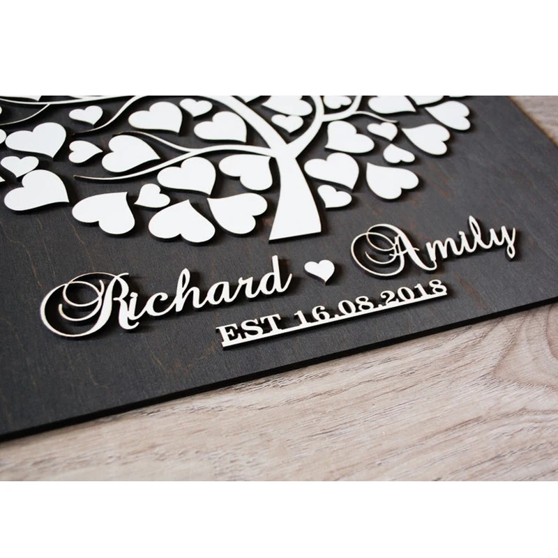 Свадебная Гостевая книга с деревом альтернативная деревянная