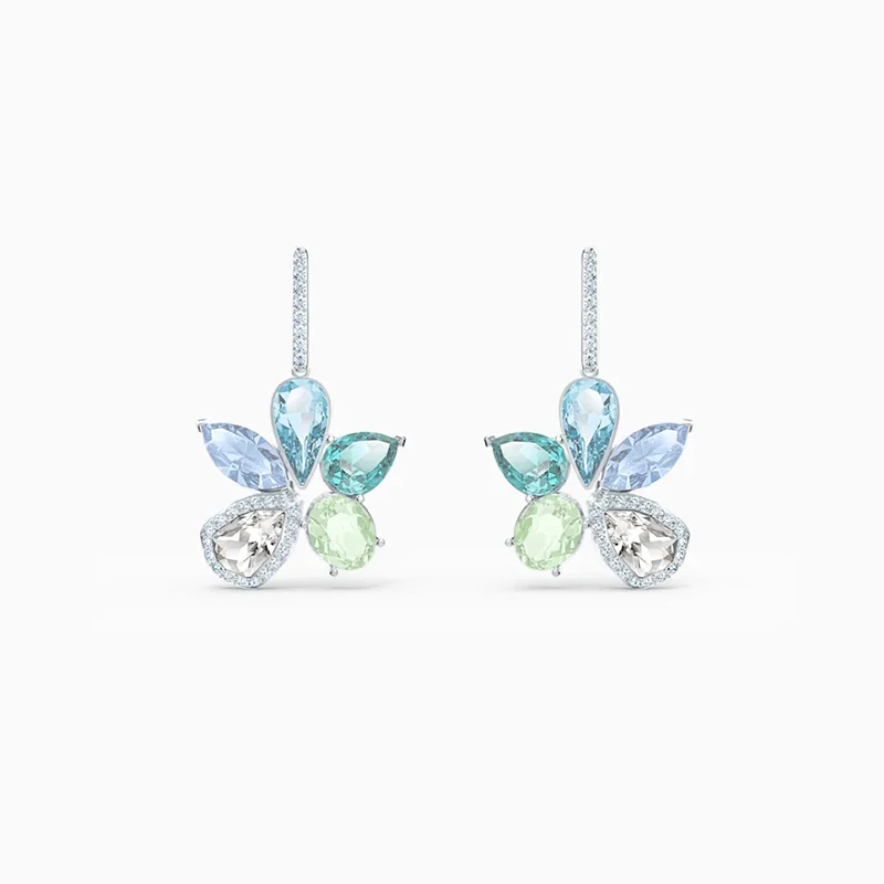 

2020 Fashion Jewelry SWA New SUNNY Set Charming Colorful Flower Decoration White Gold Female All-match Romantic Gift