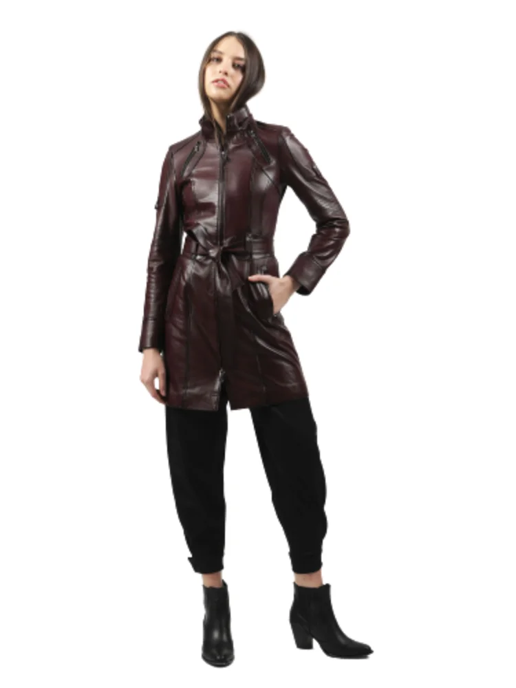 Woman Jacket Genuine Leather 2020 Fashion Sheep Motorcycle Coat Female Trenchcoat %100 Natural Lampskin Trendy New