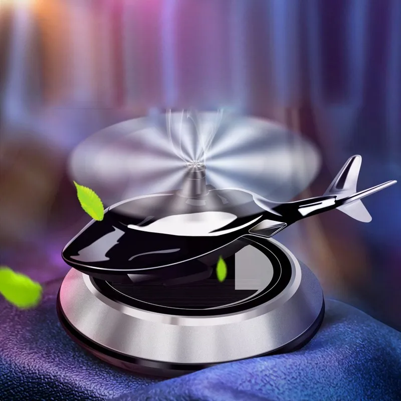 

Car Decoration Aromatherapy Airplane Decoration Non-Slip Mat Alloy Solar Energy Rotate Aircraft Car Styling