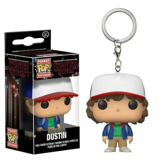 Funko Pocket Stranger Things брелок 11 Дастин Барб демогоргон Фигурки игрушки - Цвет: Dustin