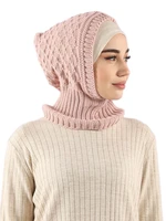knitwear knitted practical scarf muslim women winter autumn warm knitting neck hijab turban scarf stylish convenient comfortable