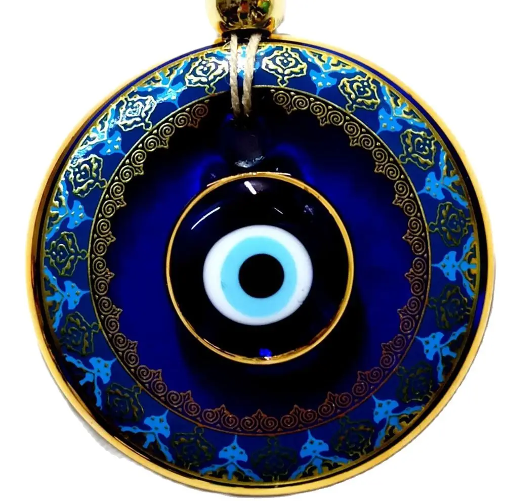 Позолоченное пузатое стекло Злой Глаз бусина настенное украшение из