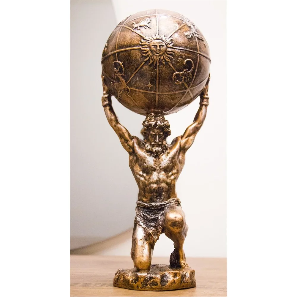 Atlas Trinket Special Design Bronze Sculpture 32 cm Home Decor stylish design gift trinket made of polyester material