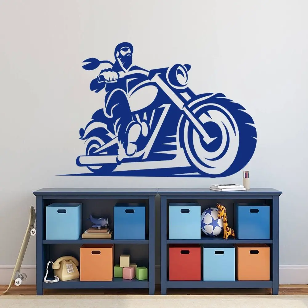 Крутой парень езда большой велосипед всадник Стены Виниловая Наклейка Искусство