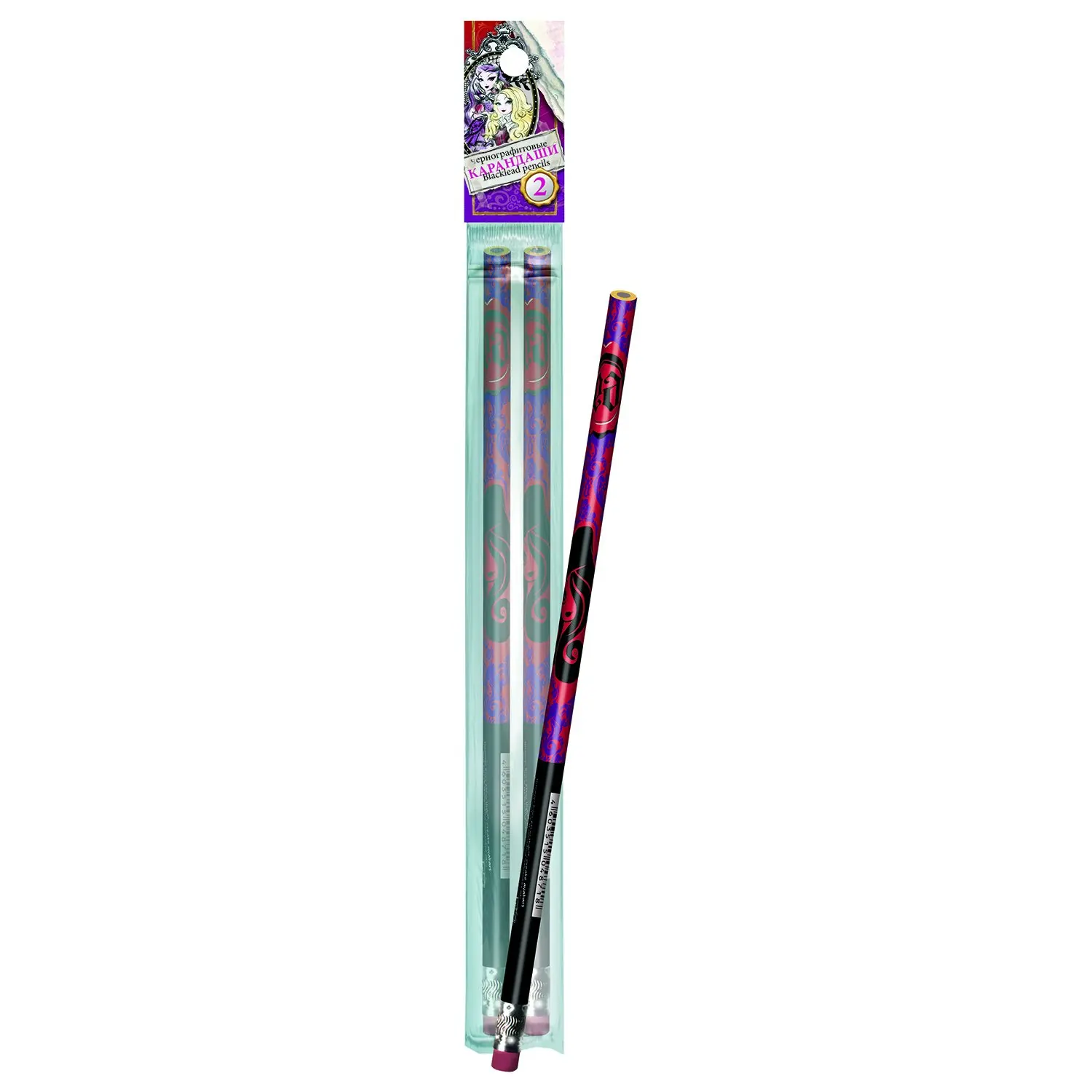Карандаши чернографитовые Barbie с резинкой 2штуки|Простые карандаши| |